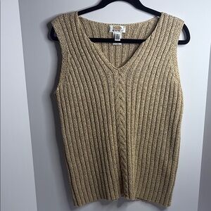 Talbots Tan Knit Sleeveless Top